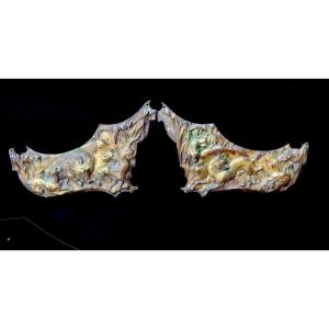 Pair Of Hunting Plates In Bronze