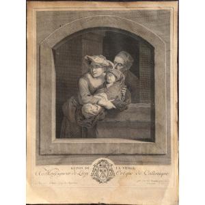 Wille : "the Virgin's Rest" Engraving 1776