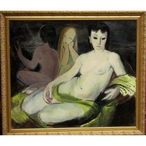 Paule Danjou : “three Naked Women On The Beach At Dusk”