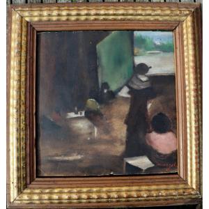 Margol (catalan Or Spanish School Early 20th) : “ladies In An Interior”