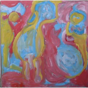 Luc Lauras Ii: Very Large Canvas “multicolor Interests"
