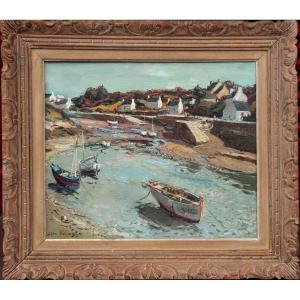Jean Rigaud : "doëlan, Finistere, The Port At Low Tide"