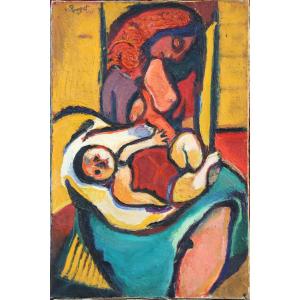 Marcel Pouget : "suzy With Child 1947"