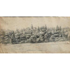 French School Circa 1800 III : "village Of Auvergne"