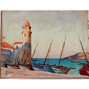 Leopold Pradere : "the Bay Of Collioure"