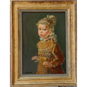 Georges Cheyssial : "little Girl In A Pretty Dress"