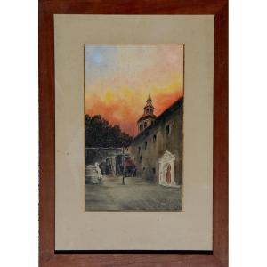 Achille Buffier : "course Of The Church Of Ciboure"