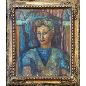 Henri d'Amfreville : "portrait Of A Young Man 1954"