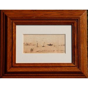 Theodule Augustin Ribot : "boats Near The Shore"