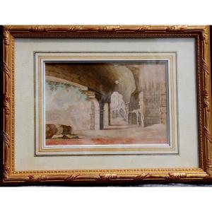 French School Circa 1820 : "interior Of Coliseum"