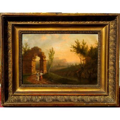 Romantic Landscape With Ruins