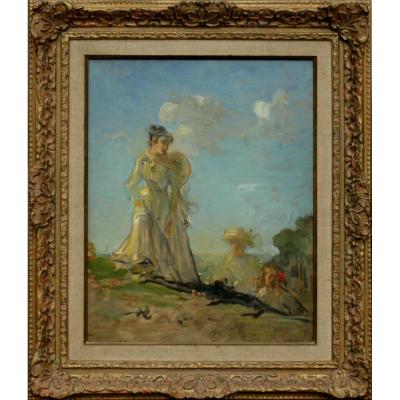 Impressionist Painting : Hill Riding