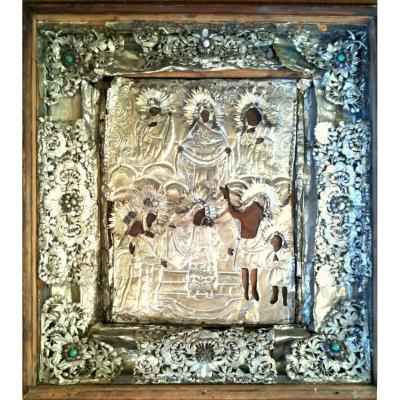 Icon To The Virgin, The Child And The Saints