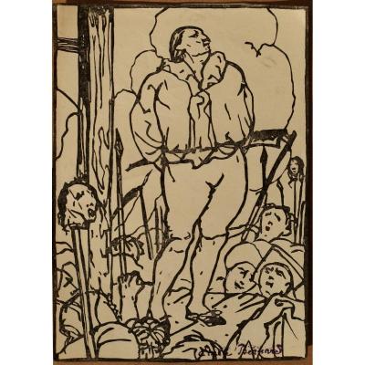 Engraving Emile Bernard 4 : The Scaffold