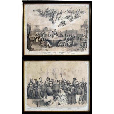 Pair Of Large Lithographs Niii