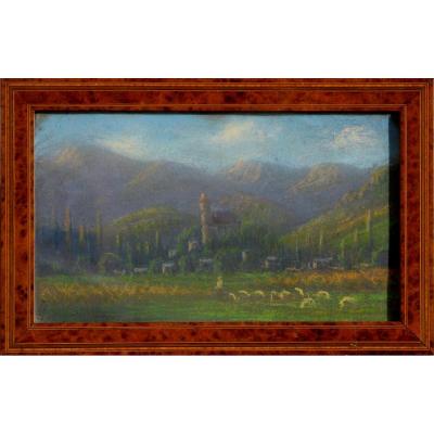 Lucien Gros : "landscape Of The Pyrenees"