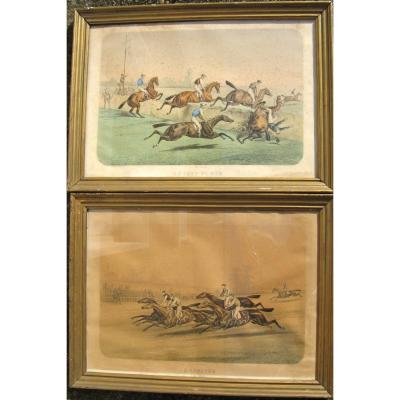 Victor Adam: Pair Of Large "horse Racing" Lithographs