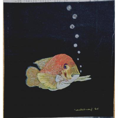 Art-deco : Two Gouaches "exotic Fish 1935"