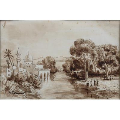 "achille Fouquier (1817-1895 ?) 15 : "mosquee En Turquie""