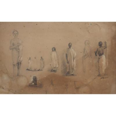 Achille Fouquier (1817-1895?) 20: "studies Of Abyssiniens