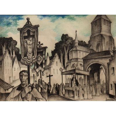 Raymond Dierickx : "the Procession Under The Porch"