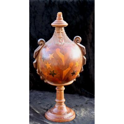 Pedestal Element Of Crucifix In Intarsia XVIIth