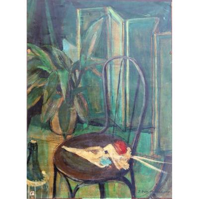 V. Duhu Hannouch : "still Life With A Chair 1951"