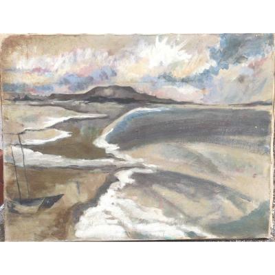 French School Circa 1930 : "the See At Low Side"