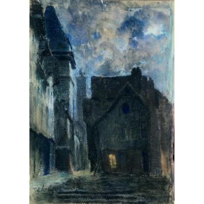 Eugene Labarre : "a Street At Night 1903"