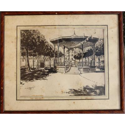 Pl Konarzewski : "the Kiosk Of The Place Louis XIV In Saint-jean De Luz"