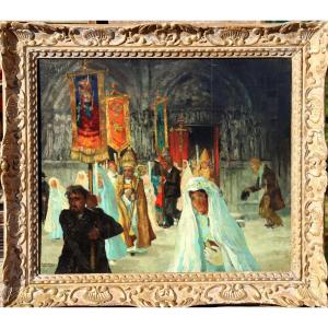 Raymond Dierickx : "procession Leaving The Church"