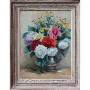 Jeanne Devaux : "bouquet De Dahlias" Circa 1930