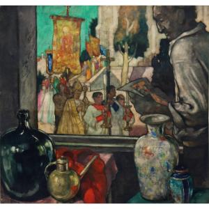Raymond Dierickx : "self Portrait In The Workshop/nativity In The Circus"