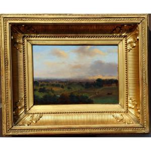 Andreas Schelfhout (attributed To) : "landscape With A City In The Distance"