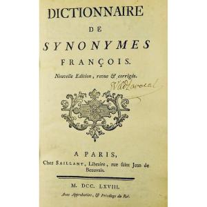 Givoy (timothée De) - French Dictionary Of Synonyms. Paris, Chez Saillant, 1768.