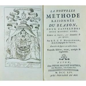 Menestrier - The New Reasoned Method Of The Coat Of Arms. Chez Bruyset Ponthus, 1754.