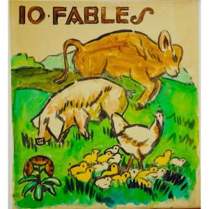 La Fontaine - Ten Fables By Jean De La Fontaine. The Mermaid, 1921. Illustrated By Louis Bouquet.