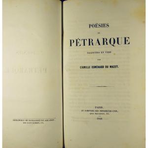 Esménard Du Mazet (camille) - Poetry By Petrarch. 1848, Contemporary Bound.