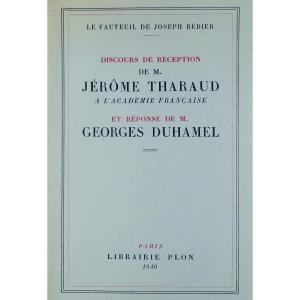 Tharaud And Duhamel - Acceptance Speech By Mr. Jérôme Tharaud At The Académie Française. 1940.