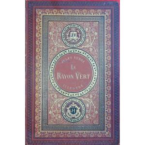 Verne (jules) - The Green Ray. Hetzel, 1882 And In Brick Editor Cardboard With Initials.