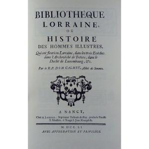 Dom Calmet (augustin) - Lorraine Library Or History Of Illustrious Men. 1971, Slatkin.