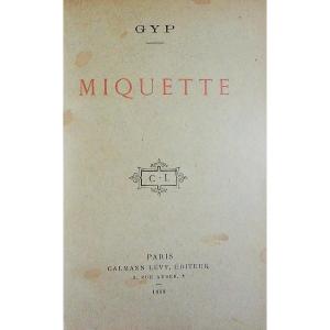 Gyp - Miquette. Calmann Lévy, 1898, Full Purple Morocco Binding Signed Bézard, Gilt Head.