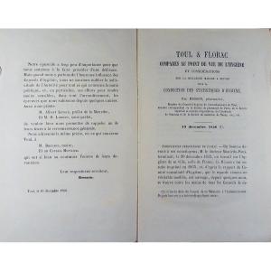 Husson - Toul And Florac Compared From The Point Of View Of Hygiene. Lepage, 1858, Paperback.