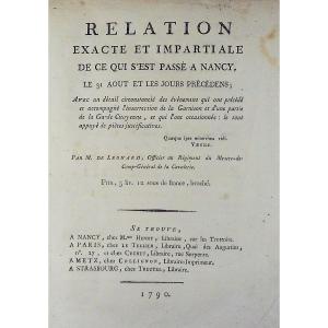 Léonard - Exact And Impartial Account Of What Happened In Nancy, August 31, 1790. 