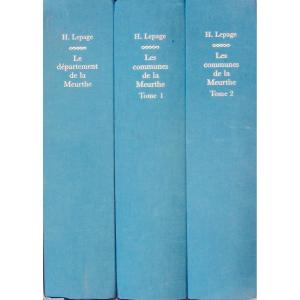 Lepage - The Department Of Meurthe. Berger-levrault, 1978, Publisher's Cloth Bindings.