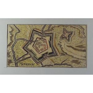 [moyenvic] - Riegel? - Moyenvic. Nuremberg, Author's, 1650, Period Colored Engraving.