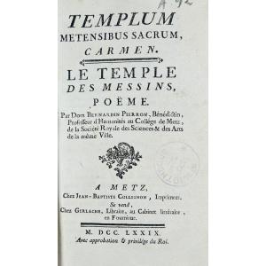 Pierron (bernardin) - The Temple Of The Messins, Poem. Metz, Collignon, 1779, Period Binding.