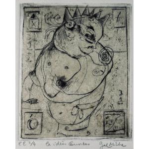 Galmiche (stéphane) - Curved Ideas. At The Author's, Around 1995; 95/75 Mm, Drypoint.