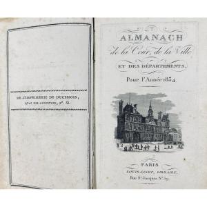 Almanac Of The Court, The City And The Departments For The Year 1834. Janet, Green Cardboard.