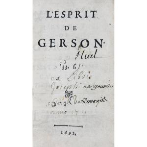 [le Noble (eustache)] - The Spirit Of Gerson. 33 Fsl, Se, 1691, Full Calf Binding.